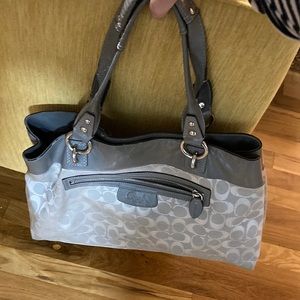 Grey and silver genuine Coach handbag